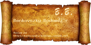 Benkovszky Bodomér névjegykártya